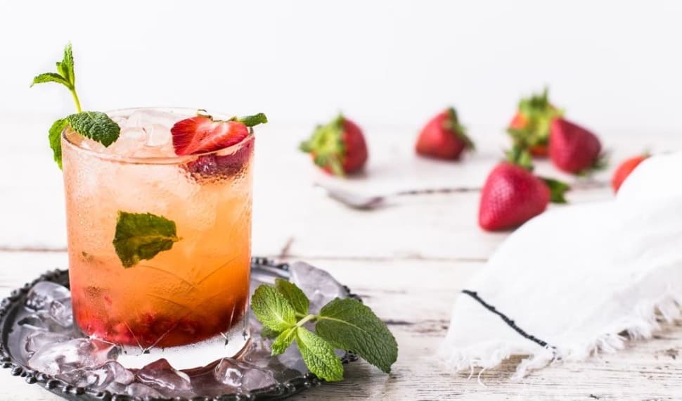 Strawberry Mojito with strawberries Strawberry Mojito with strawberries